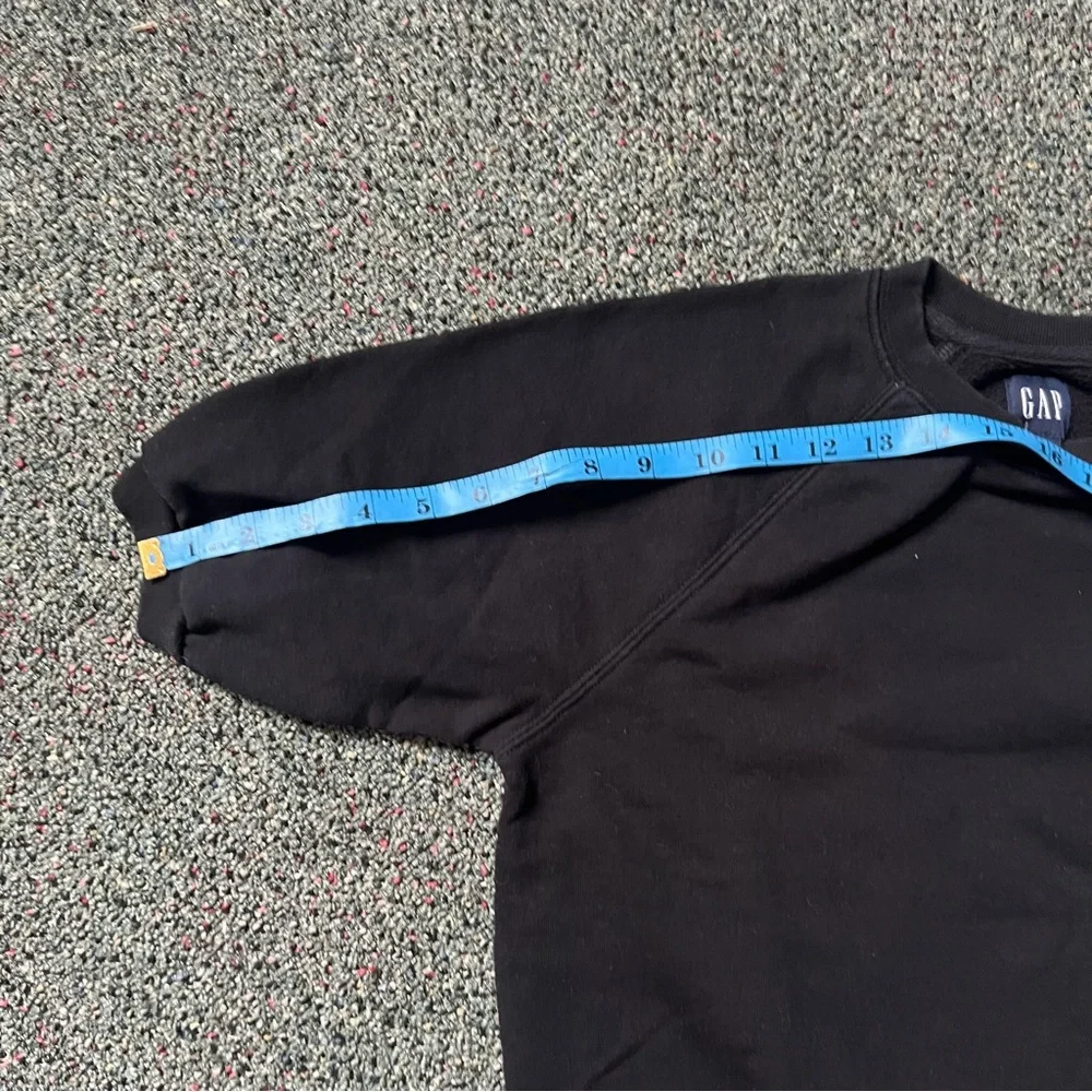 GAP Black 77% Cotton Short-Sleeve Basic Crewneck Pullover Sweatshirt Relaxed Fit